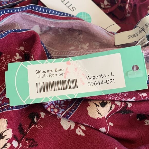 Skis are Blue magenta Talula romper Size L NWT - Picture 8 of 8